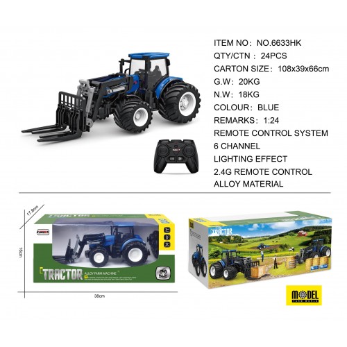 Modrý traktor R/C s turem