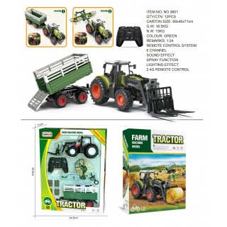Traktor Zelený R/C + Doplňky