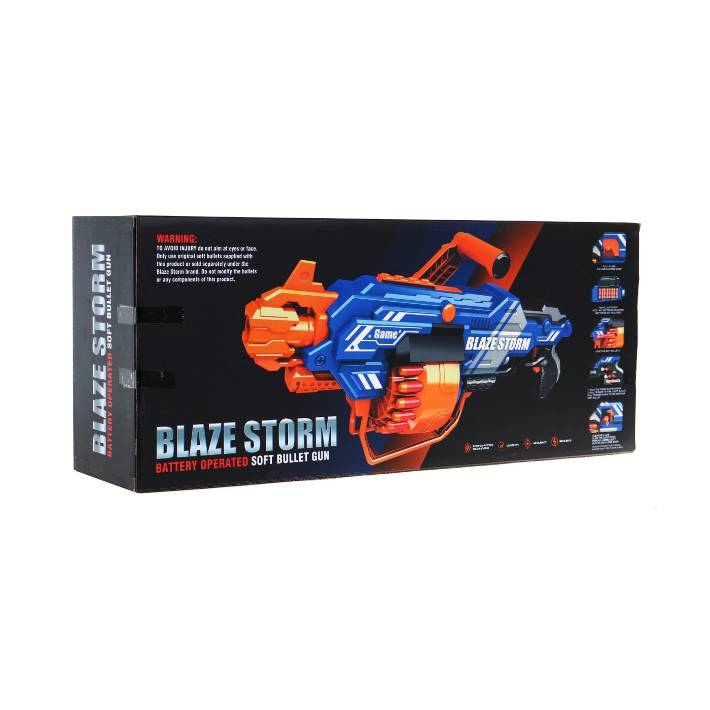 Velká dětská puška 8+ Blaze Storm 40 pěnových kulek + rukojeť stojanu