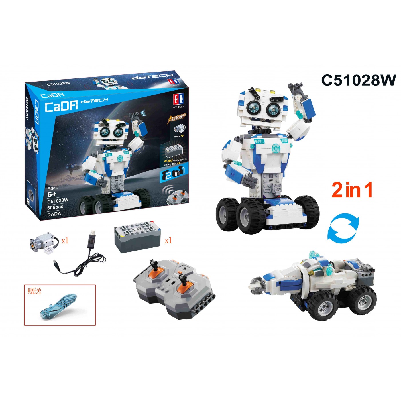 Bloky R/C Robot 2v1 606el. EE