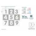 Antibakteriální podložka puzzle matná čísla šedá