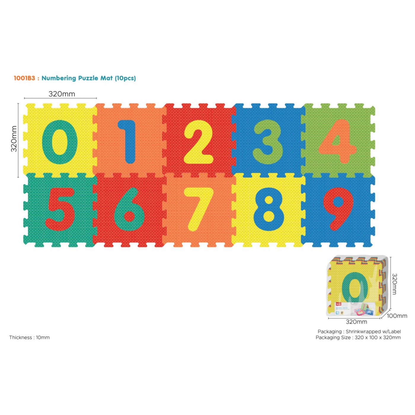 Podložka puzzle písmena 32x32cm