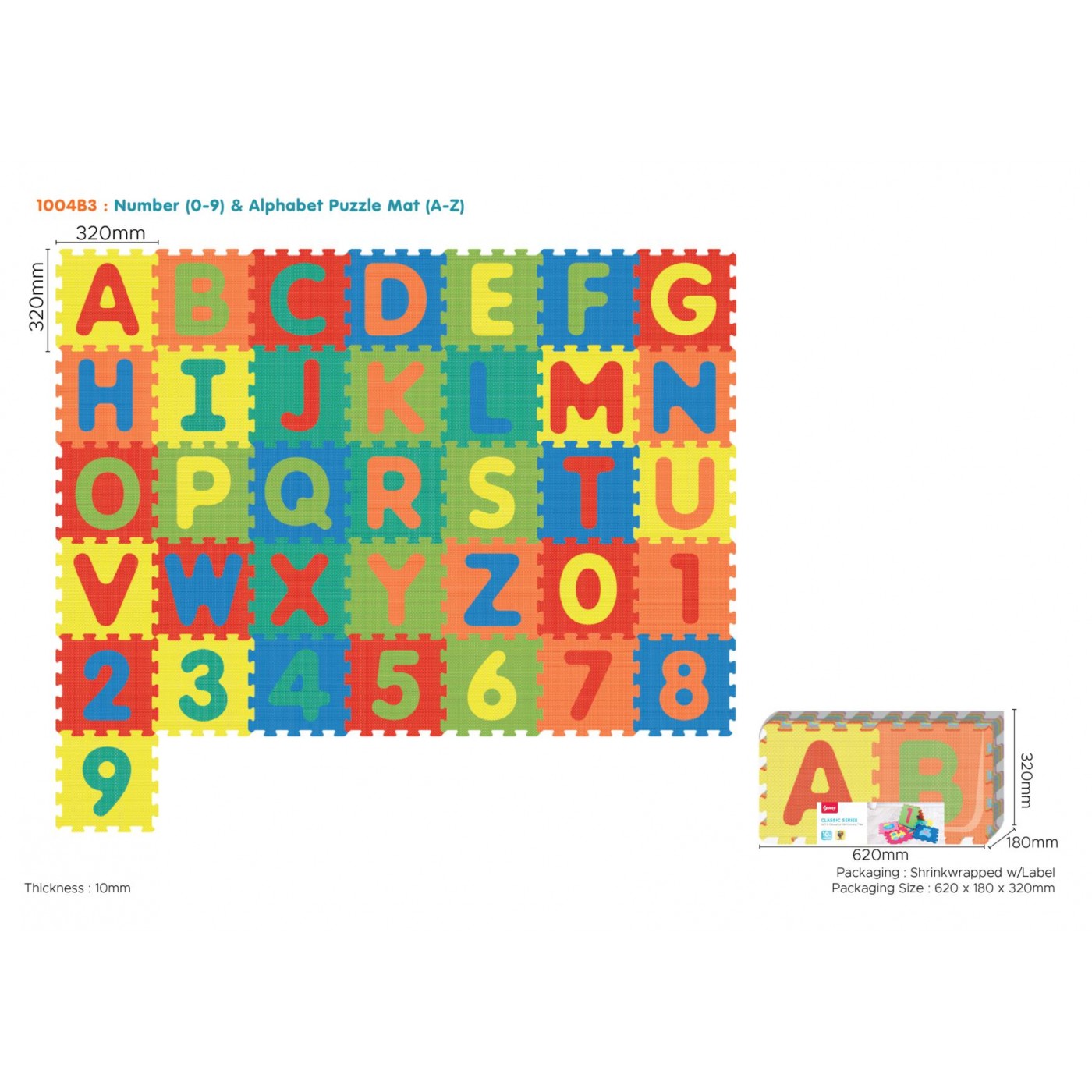 Podložka puzzle čísla a písmena