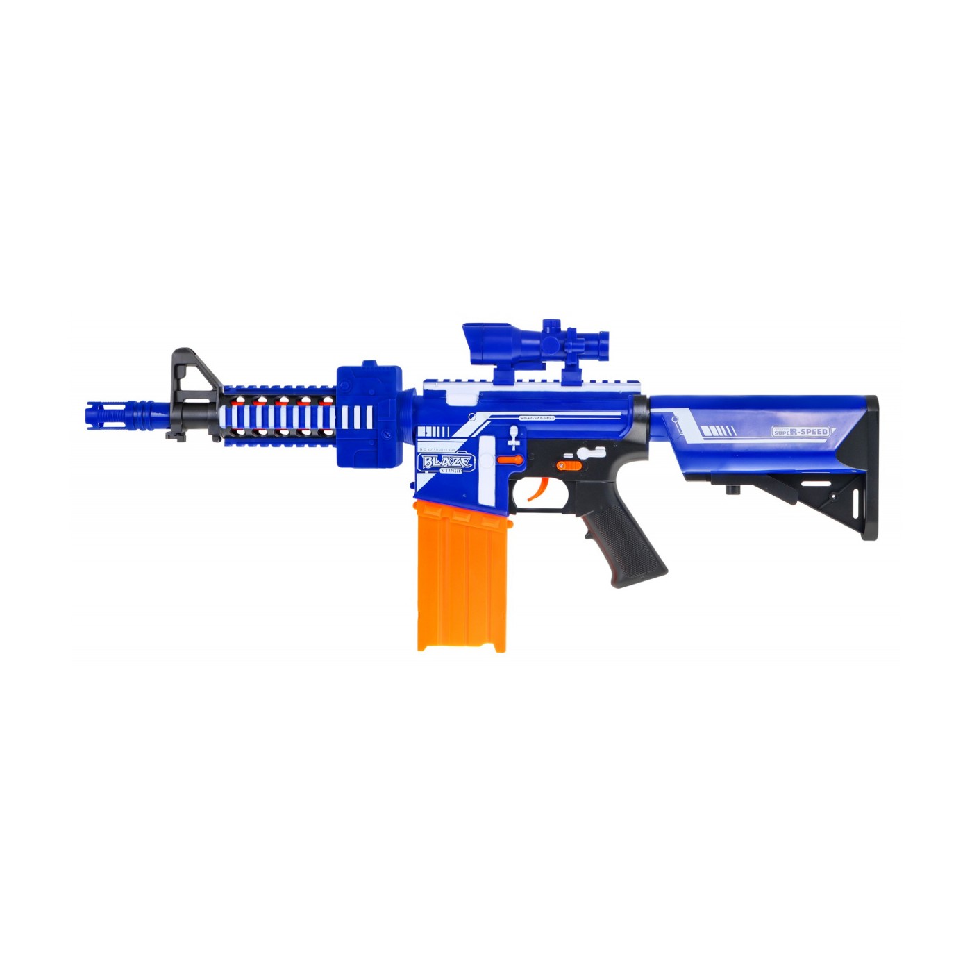 Dětská automatická puška 8+ Blaze Storm 20 dlouhých pěnových kulek + zaměřovač