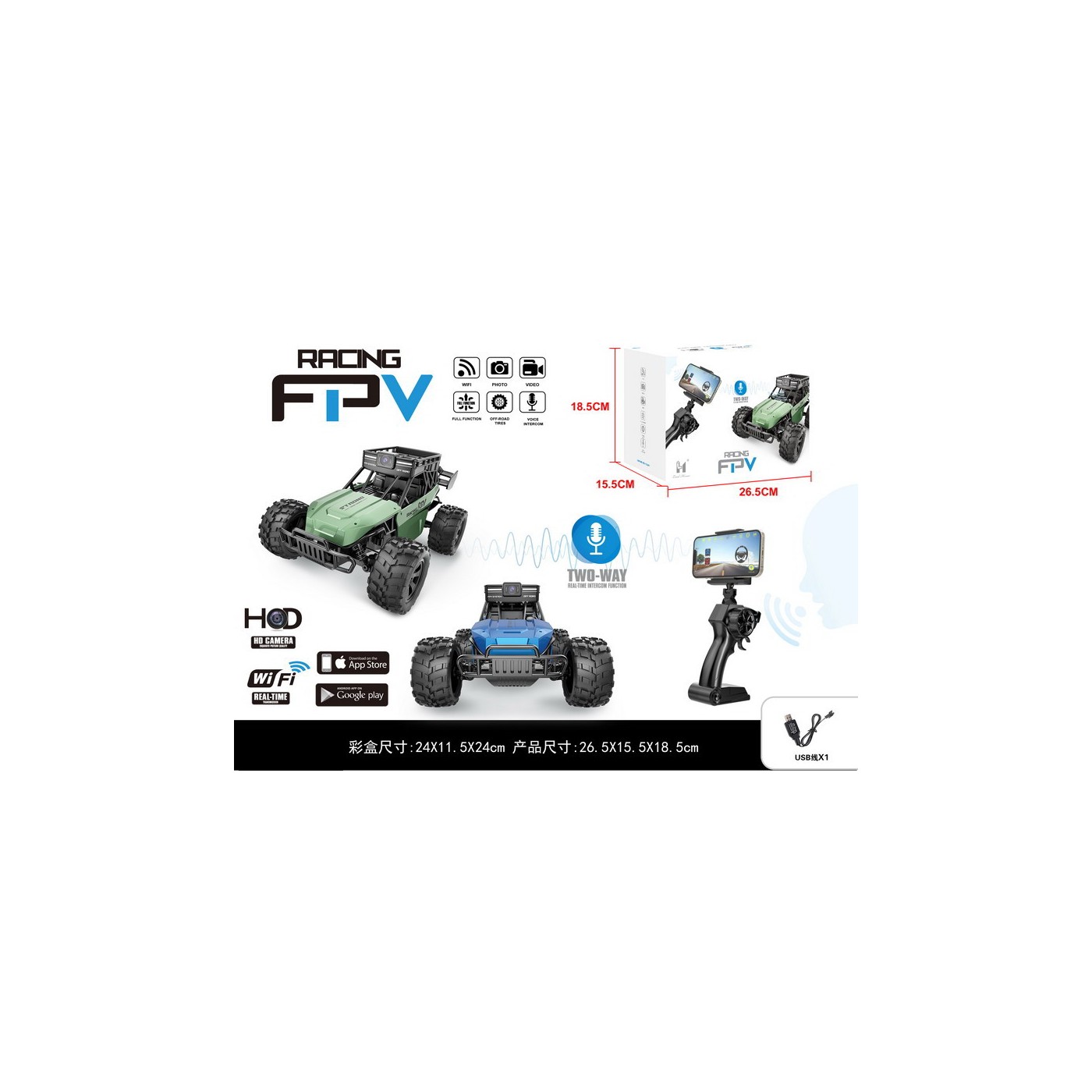 Terénní auto FPV s kamerou