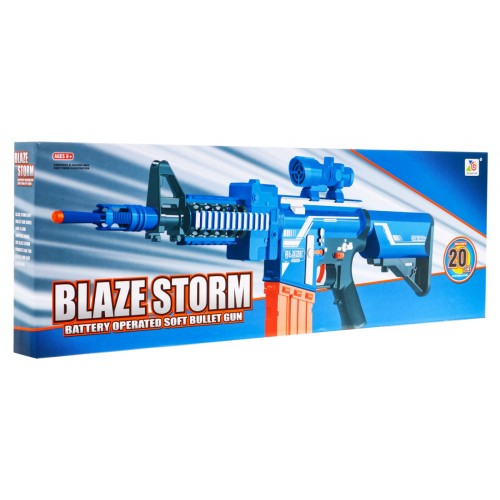 Dětská automatická puška 8+ Blaze Storm 20 dlouhých pěnových kulek + zaměřovač
