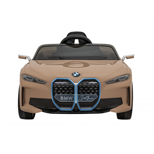 Autíčko BMW I4 na baterii pro děti Zlaté + Slow Start + EVA + Eco-kůže + Audio LED + Dálkové ovládání