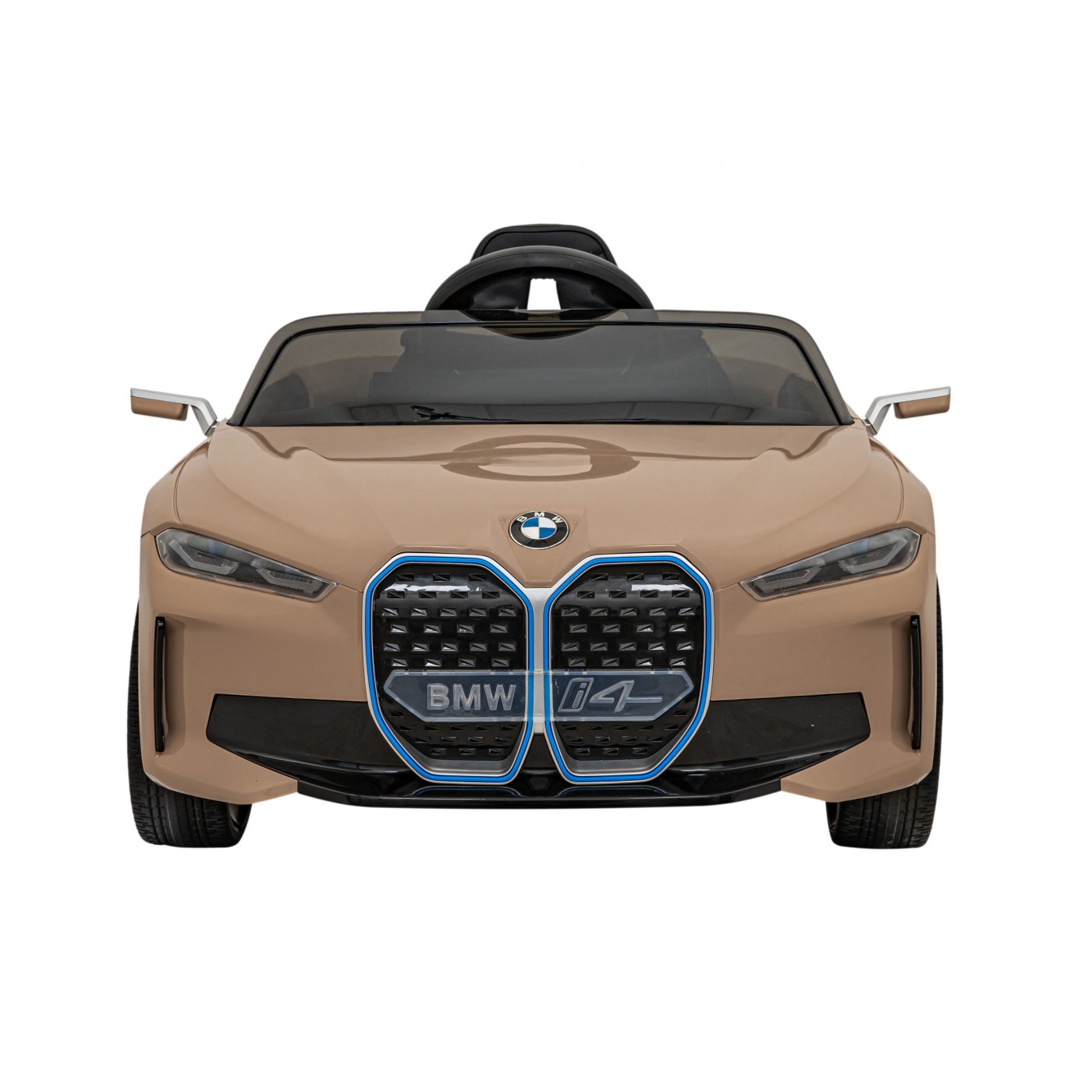 Autíčko BMW I4 na baterii pro děti Zlaté + Slow Start + EVA + Eco-kůže + Audio LED + Dálkové ovládání