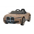 Autíčko BMW I4 na baterii pro děti Zlaté + Slow Start + EVA + Eco-kůže + Audio LED + Dálkové ovládání
