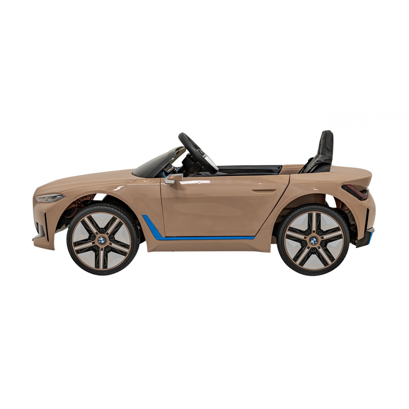 Autíčko BMW I4 na baterii pro děti Zlaté + Slow Start + EVA + Eco-kůže + Audio LED + Dálkové ovládání