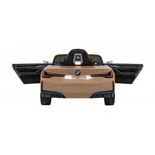 Autíčko BMW I4 na baterii pro děti Zlaté + Slow Start + EVA + Eco-kůže + Audio LED + Dálkové ovládání