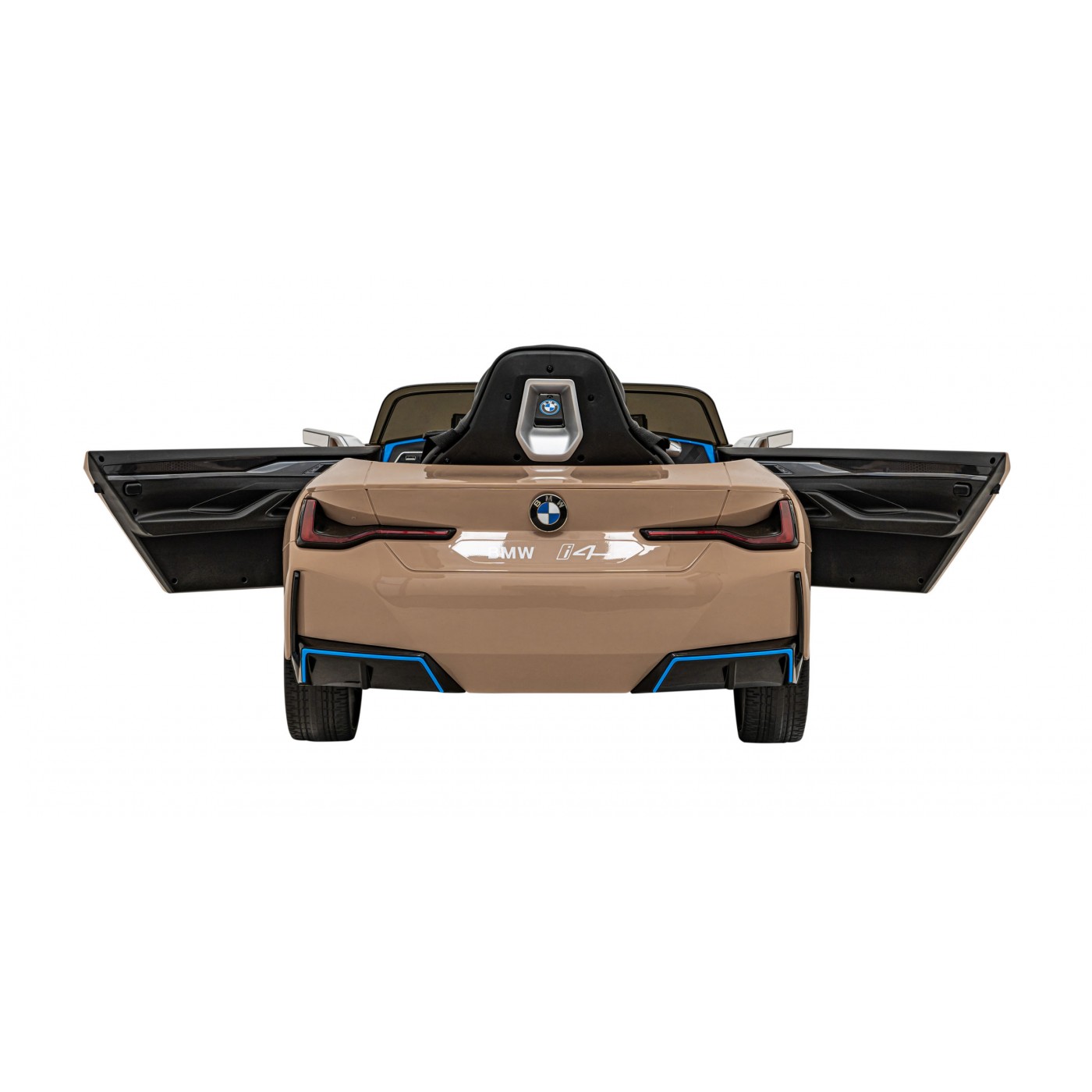 Autíčko BMW I4 na baterii pro děti Zlaté + Slow Start + EVA + Eco-kůže + Audio LED + Dálkové ovládání