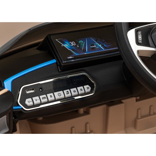 Autíčko BMW I4 na baterii pro děti Zlaté + Slow Start + EVA + Eco-kůže + Audio LED + Dálkové ovládání