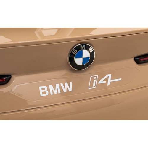 Autíčko BMW I4 na baterii pro děti Zlaté + Slow Start + EVA + Eco-kůže + Audio LED + Dálkové ovládání
