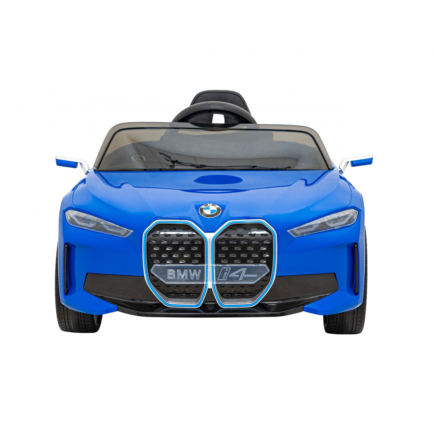 Autíčko BMW I4 na baterii pro děti Modré + Pomalý Start + EVA + Eko-kůže + Audio LED + Dálkové ovládání