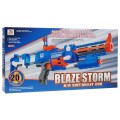 Dětská puška 2v1 8 Blaze Storm 20 dlouhých pěnových kuliček + laserový zaměřovač + Kolba