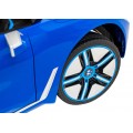 Autíčko BMW I4 na baterii pro děti Modré + Pomalý Start + EVA + Eko-kůže + Audio LED + Dálkové ovládání