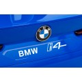 Autíčko BMW I4 na baterii pro děti Modré + Pomalý Start + EVA + Eko-kůže + Audio LED + Dálkové ovládání