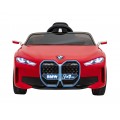 Autíčko BMW I4 na baterii pro děti červené + Slow Start + EVA + Eco-kůže + Audio LED + Dálkové ovládání