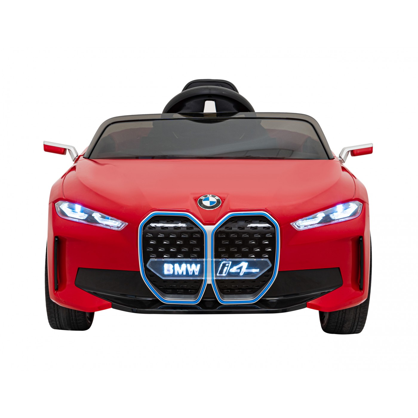 Autíčko BMW I4 na baterii pro děti červené + Slow Start + EVA + Eco-kůže + Audio LED + Dálkové ovládání