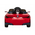 Autíčko BMW I4 na baterii pro děti červené + Slow Start + EVA + Eco-kůže + Audio LED + Dálkové ovládání