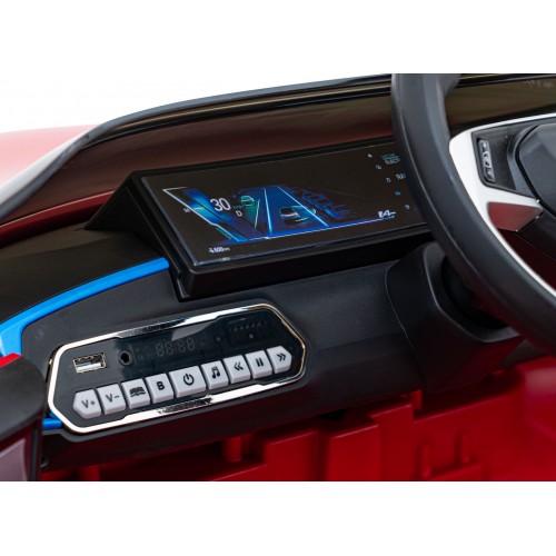 Autíčko BMW I4 na baterii pro děti červené + Slow Start + EVA + Eco-kůže + Audio LED + Dálkové ovládání