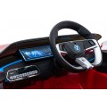 Autíčko BMW I4 na baterii pro děti červené + Slow Start + EVA + Eco-kůže + Audio LED + Dálkové ovládání