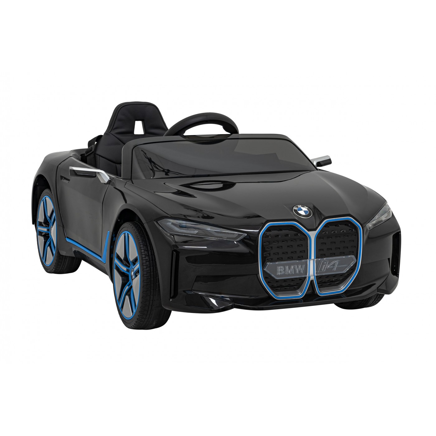 Autíčko BMW I4 na baterii pro děti černé + Slow Start + EVA + Eco-kůže + Audio LED + Dálkové ovládání