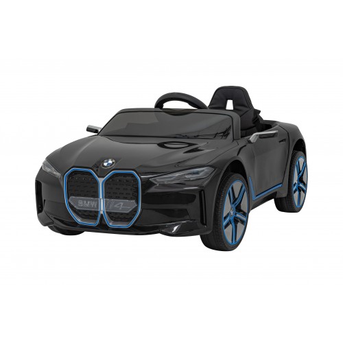 Autíčko BMW I4 na baterii pro děti černé + Slow Start + EVA + Eco-kůže + Audio LED + Dálkové ovládání