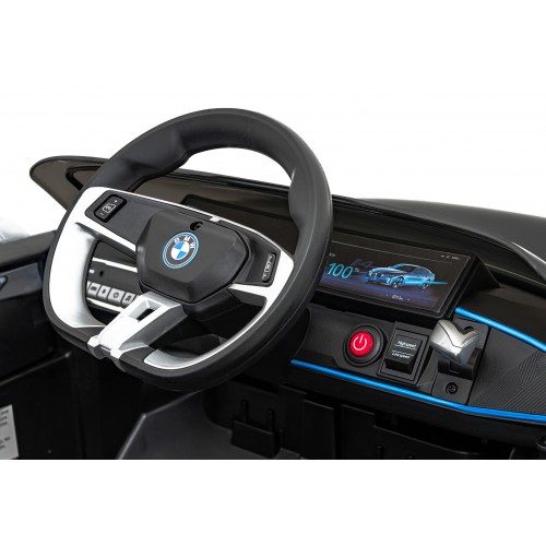 Autíčko BMW I4 na baterii pro děti černé + Slow Start + EVA + Eco-kůže + Audio LED + Dálkové ovládání