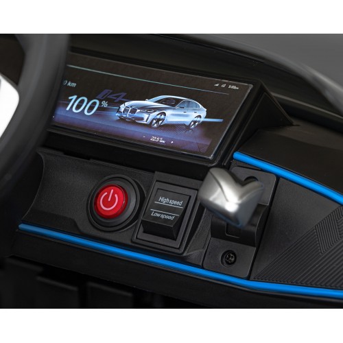 Autíčko BMW I4 na baterii pro děti černé + Slow Start + EVA + Eco-kůže + Audio LED + Dálkové ovládání