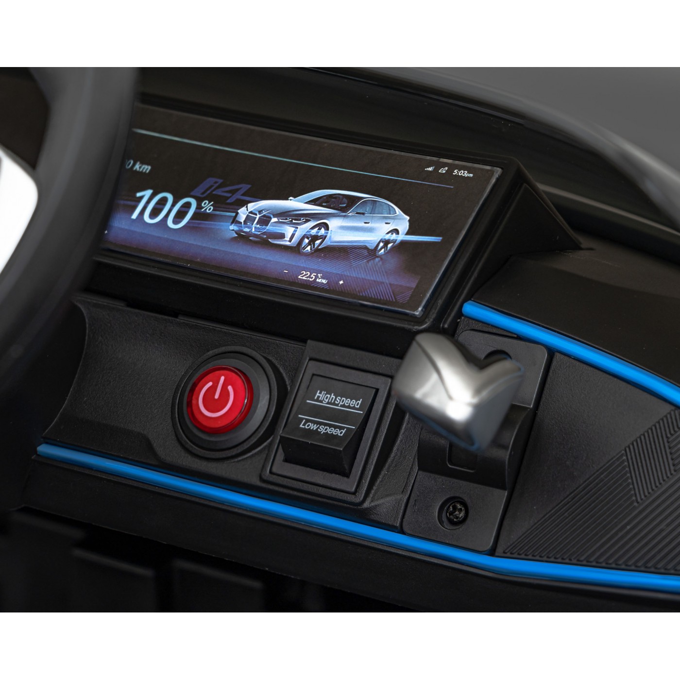 Autíčko BMW I4 na baterii pro děti černé + Slow Start + EVA + Eco-kůže + Audio LED + Dálkové ovládání