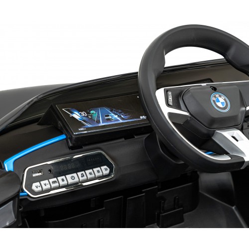 Autíčko BMW I4 na baterii pro děti černé + Slow Start + EVA + Eco-kůže + Audio LED + Dálkové ovládání