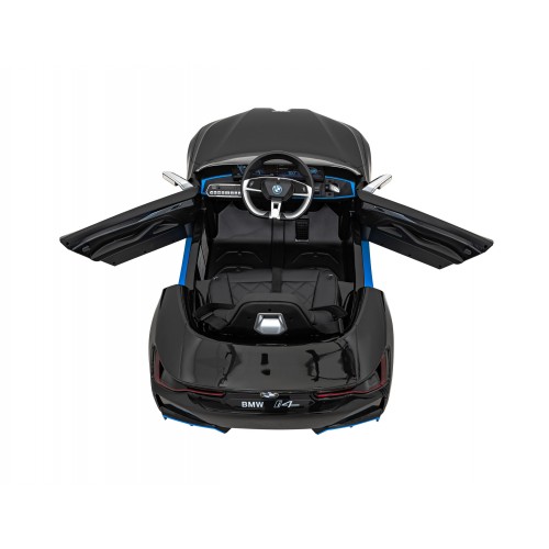 Autíčko BMW I4 na baterii pro děti černé + Slow Start + EVA + Eco-kůže + Audio LED + Dálkové ovládání