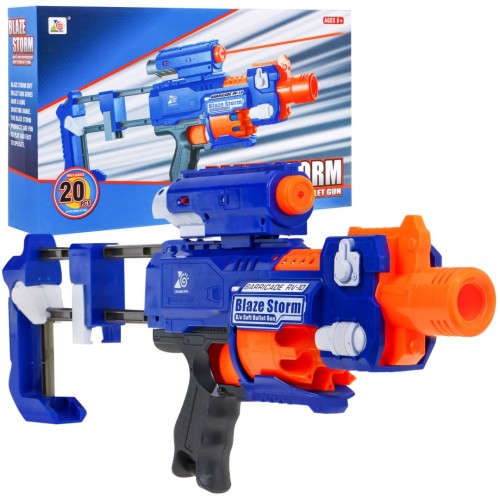 Dětská puška 8 Blaze Storm 20 pěnových kuliček Laser Sight Flask