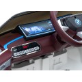 Autíčko BMW I4 na baterii pro děti Bílé + Pomalý start + EVA + Eko-kůže + Audio LED + Dálkové ovládání