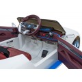 Autíčko BMW I4 na baterii pro děti Bílé + Pomalý start + EVA + Eko-kůže + Audio LED + Dálkové ovládání