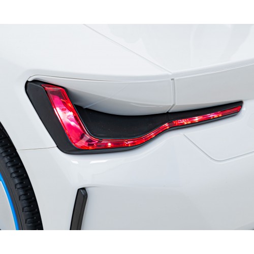 Autíčko BMW I4 na baterii pro děti Bílé + Pomalý start + EVA + Eko-kůže + Audio LED + Dálkové ovládání