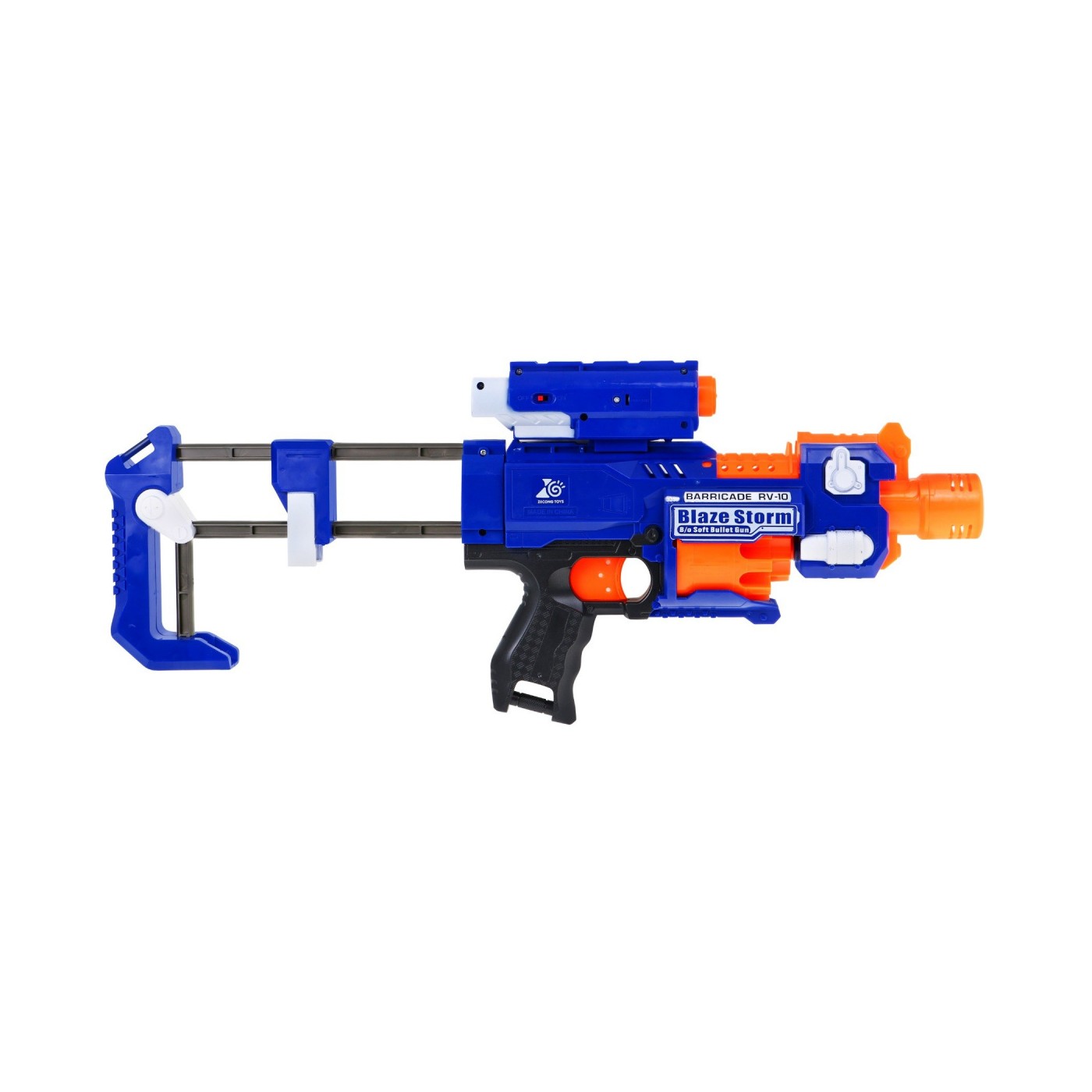 Dětská puška 8 Blaze Storm 20 pěnových kuliček Laser Sight Flask