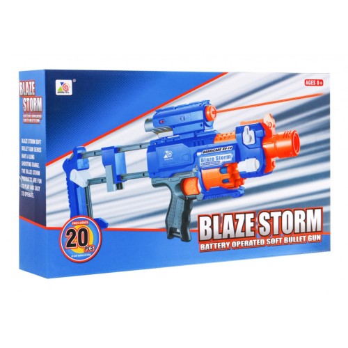 Dětská puška 8 Blaze Storm 20 pěnových kuliček Laser Sight Flask