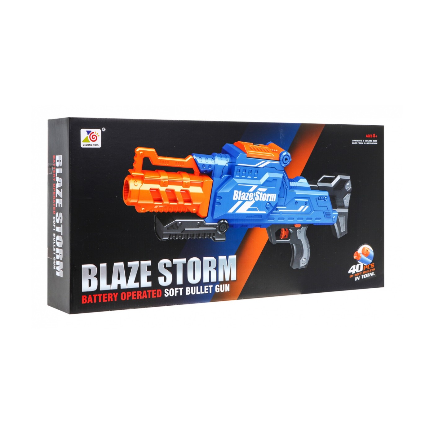 Dětská automatická puška 8+ Blaze Storm + 40 dlouhých pěnových kuliček