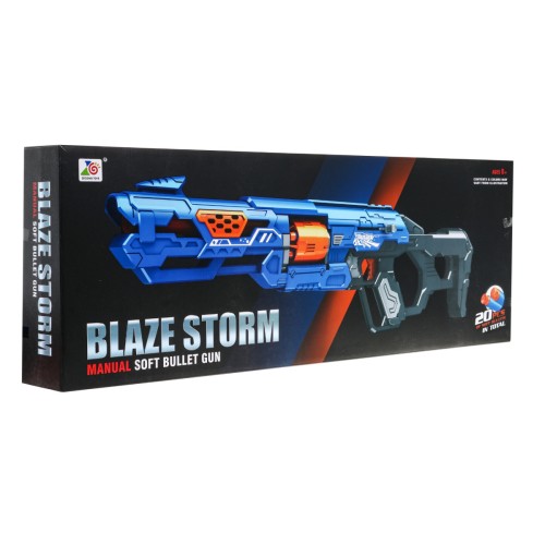 Dětská ruční puška 8+ mechanismus na zip Blaze Storm + 20 dlouhých pěnových kuliček