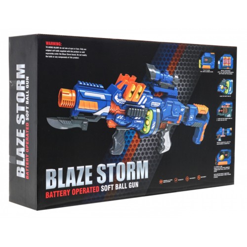 Teen puška 14 Blaze Storm 12 pěnových kuliček + Zaměřovač + Bajonet