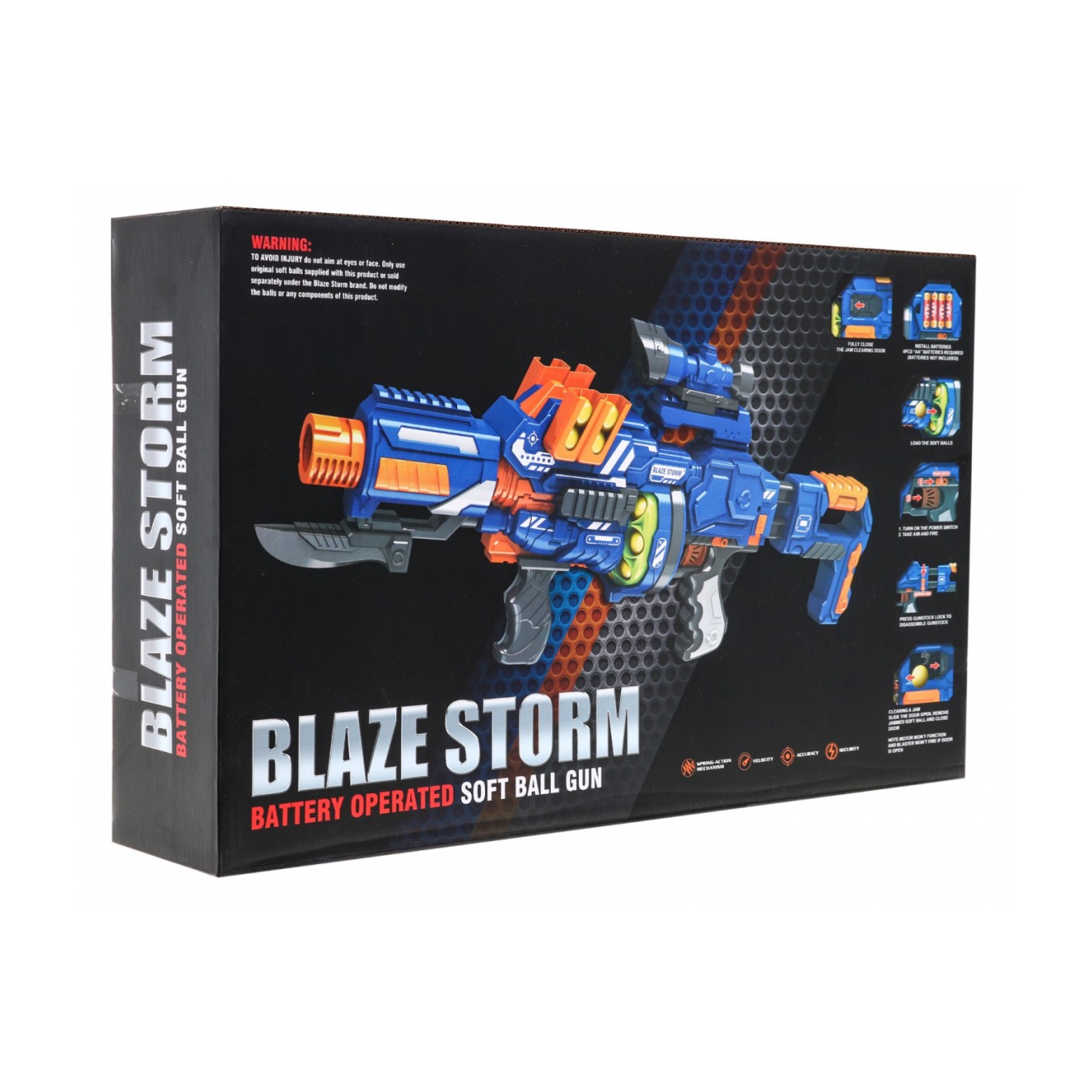 Teen puška 14 Blaze Storm 12 pěnových kuliček + Zaměřovač + Bajonet