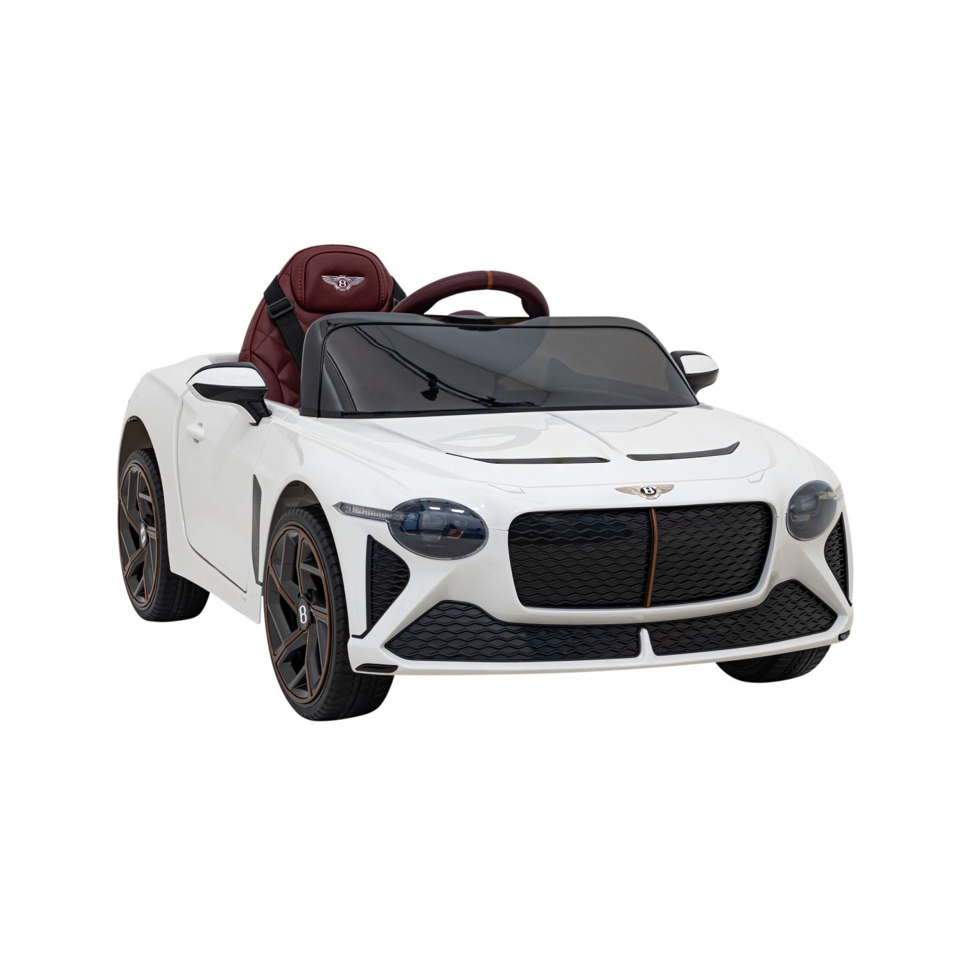 AutíčkoBentley pro děti na baterii Bílé + Dálkové ovládání + EVA + Pomalý start + Audio LED