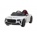 AutíčkoBentley pro děti na baterii Bílé + Dálkové ovládání + EVA + Pomalý start + Audio LED