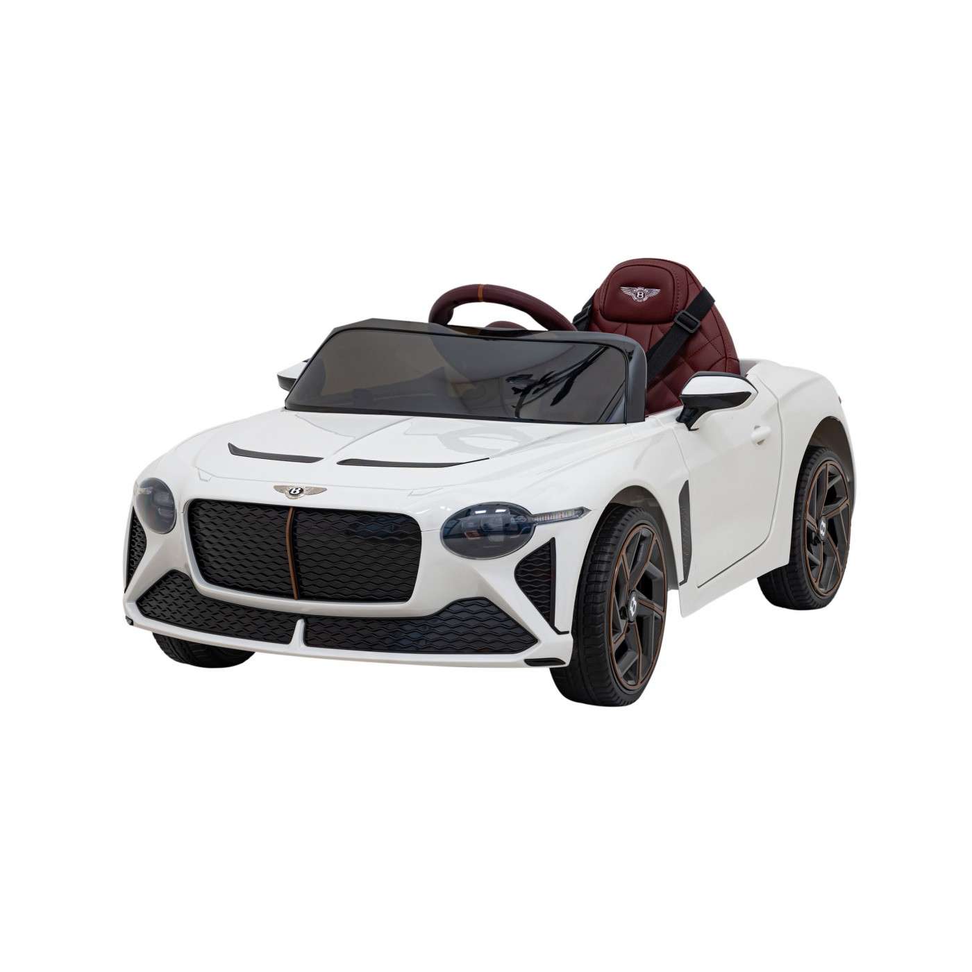 AutíčkoBentley pro děti na baterii Bílé + Dálkové ovládání + EVA + Pomalý start + Audio LED