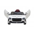 AutíčkoBentley pro děti na baterii Bílé + Dálkové ovládání + EVA + Pomalý start + Audio LED