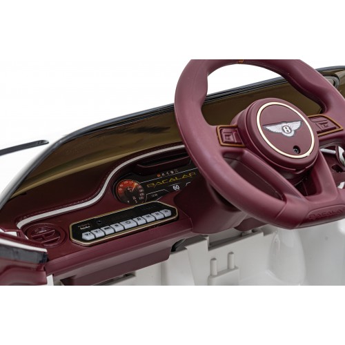 AutíčkoBentley pro děti na baterii Bílé + Dálkové ovládání + EVA + Pomalý start + Audio LED