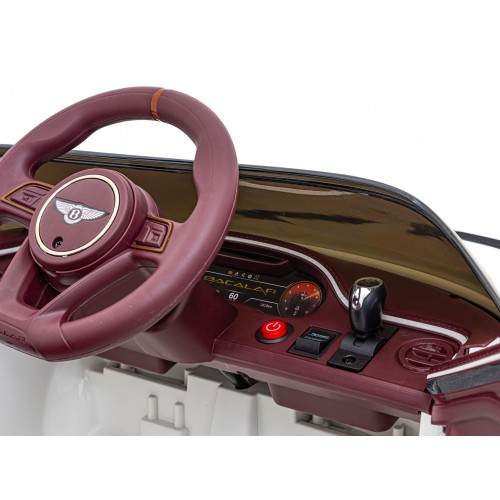 AutíčkoBentley pro děti na baterii Bílé + Dálkové ovládání + EVA + Pomalý start + Audio LED